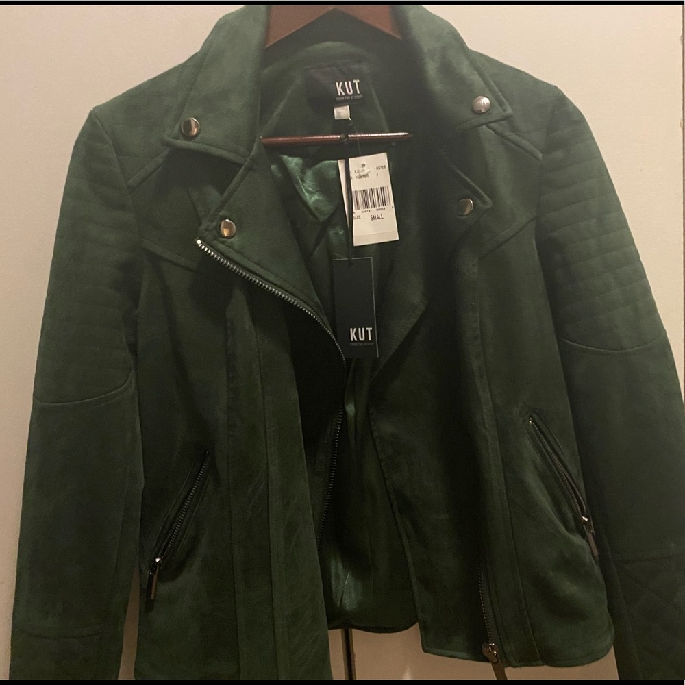Faux leather motorcycle jacket